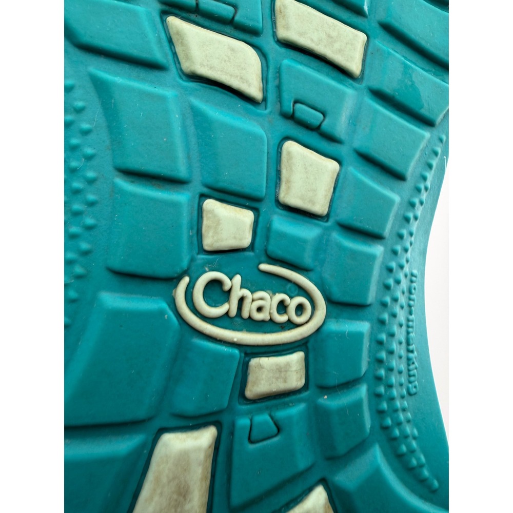 Chaco Z1 Ecotread Sandals Kids Size 3 Teal Green Geometric Strappy Sport Shoes - Picture 6 of 7